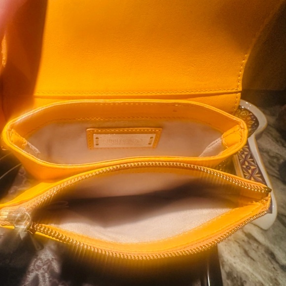 BRAND NEW JIMMY CHOO PYTHON TRIM YELLOW CROSS BODY GOLD CHAIN BAG - Picture 4 of 13